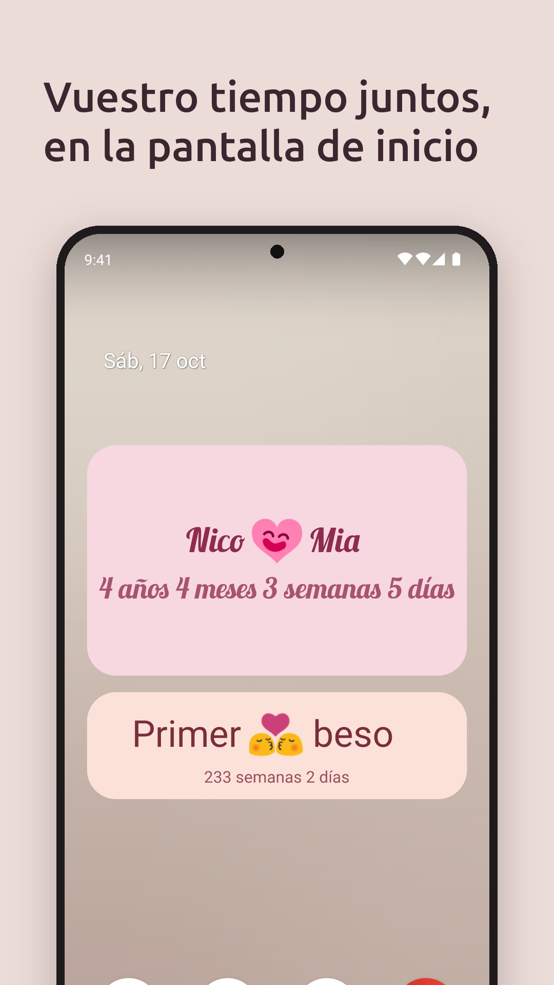 Vuestro tiempo juntos, en la pantalla de inicio